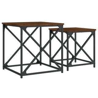 vidaXL Nesting Coffee Tables 2 pcs Brown Oak Engineered Wood - 838947 - Sofa In Store
