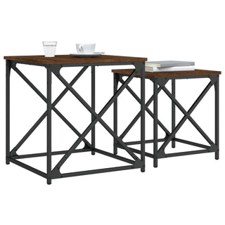 vidaXL Nesting Coffee Tables 2 pcs Brown Oak Engineered Wood - 838947 - Sofa In Store