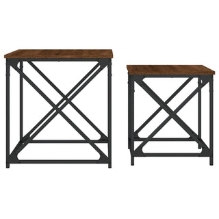 vidaXL Nesting Coffee Tables 2 pcs Brown Oak Engineered Wood - 838947 - Sofa In Store