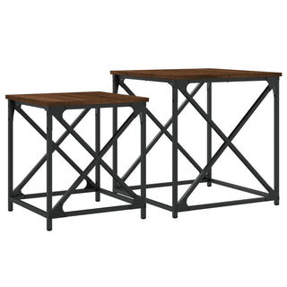 vidaXL Nesting Coffee Tables 2 pcs Brown Oak Engineered Wood - 838947 - Sofa In Store