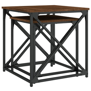 vidaXL Nesting Coffee Tables 2 pcs Brown Oak Engineered Wood - 838947 - Sofa In Store
