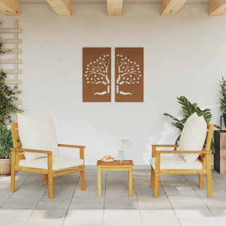 vidaXL Garden Sofa Chair 2pcs with Cushion Solid Wood Acacia - 366375 - Sofa In Store