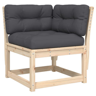 vidaXL Garden Sofa Corner with Cushions 73x73x78 cm Solid Wood Pine - Sofa In Store