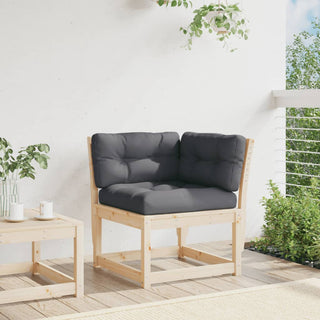 vidaXL Garden Sofa Corner with Cushions 73x73x78 cm Solid Wood Pine - Sofa In Store