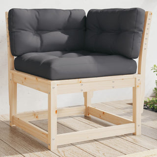 vidaXL Garden Sofa Corner with Cushions 73x73x78 cm Solid Wood Pine - Sofa In Store