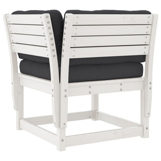 vidaXL Garden Sofa Corner with Cushions White 73x73x78 cm Solid Wood Pine - Sofa In Store