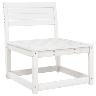 The vidaXL Garden Sofa with Cushions, made from solid pine wood in white, features a sturdy square frame and minimalist design—perfect outdoor furniture that combines style and durability for your space.