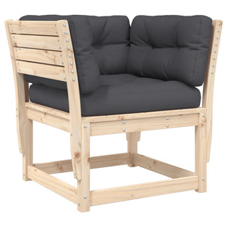 vidaXL Garden Sofa Armrest with Cushions Solid Wood Pine - Sofa In Store