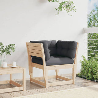 vidaXL Garden Sofa Armrest with Cushions Solid Wood Pine - Sofa In Store