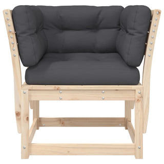 vidaXL Garden Sofa Armrest with Cushions Solid Wood Pine - Sofa In Store