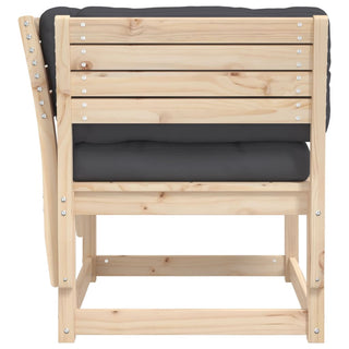 vidaXL Garden Sofa Armrest with Cushions Solid Wood Pine - Sofa In Store