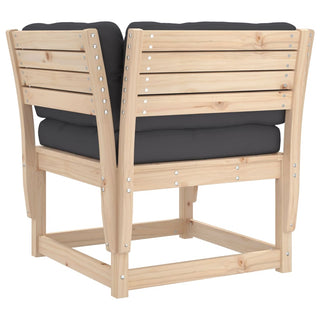 vidaXL Garden Sofa Armrest with Cushions Solid Wood Pine - Sofa In Store