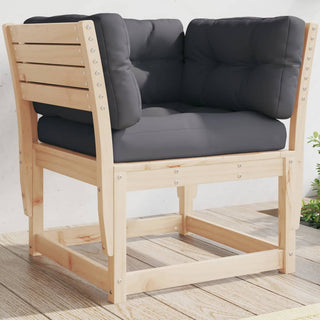 vidaXL Garden Sofa Armrest with Cushions Solid Wood Pine - Sofa In Store