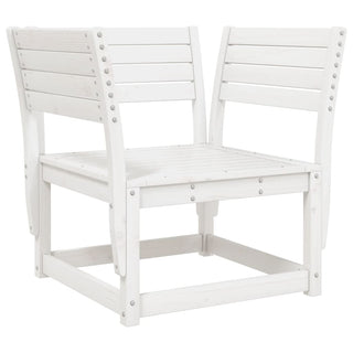 vidaXL Garden Sofa Armrest with Cushions White Solid Wood Pine - Sofa In Store