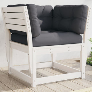 vidaXL Garden Sofa Armrest with Cushions White Solid Wood Pine - Sofa In Store