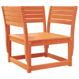 vidaXL Garden Sofa Armrest with Cushions Wax Brown Solid Wood Pine - Sofa In Store