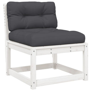 vidaXL Garden Sofas with Cushions 2pcs White Solid Wood Pine - Sofa In Store
