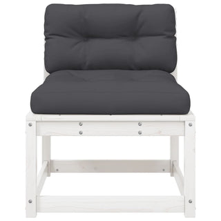 vidaXL Garden Sofas with Cushions 2pcs White Solid Wood Pine - Sofa In Store