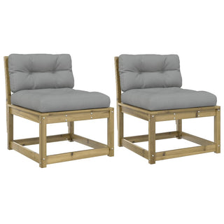 vidaXL Garden Sofas with Cushions 2pcs Impregnated Wood Pine - Sofa In Store