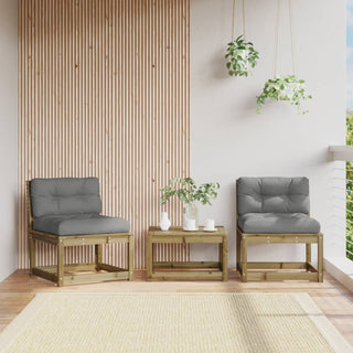 vidaXL Garden Sofas with Cushions 2pcs Impregnated Wood Pine - Sofa In Store