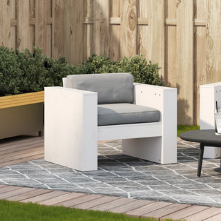 vidaXL Garden Sofa White 79x60x62 cm Solid Wood Pine - Sofa In Store