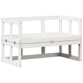 vidaXL Garden Sofa Bench Extendable White Solid Wood Pine - Sofa In Store