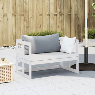 vidaXL Garden Sofa Bench Extendable White Solid Wood Pine - Sofa In Store