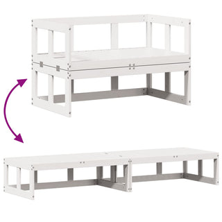 vidaXL Garden Sofa Bench Extendable White Solid Wood Pine - Sofa In Store