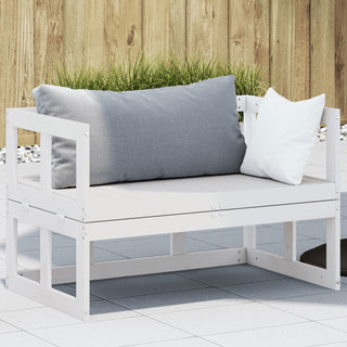 vidaXL Garden Sofa Bench Extendable White Solid Wood Pine - Sofa In Store