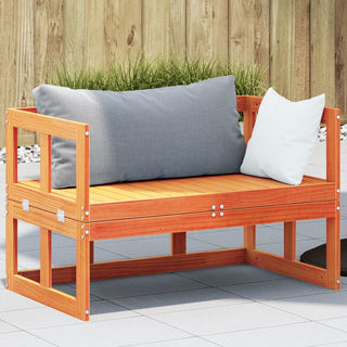 vidaXL Garden Sofa Bench Extendable Wax Brown Solid Wood Pine - Sofa In Store