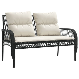 vidaXL 4 Piece Garden Sofa Set with Cushions Black Poly Rattan - 368726 - Sofa In Store
