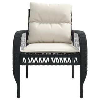 vidaXL 4 Piece Garden Sofa Set with Cushions Black Poly Rattan - 368726 - Sofa In Store