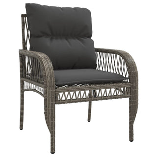vidaXL 4 Piece Garden Sofa Set with Cushions Grey Poly Rattan - Sofa In Store