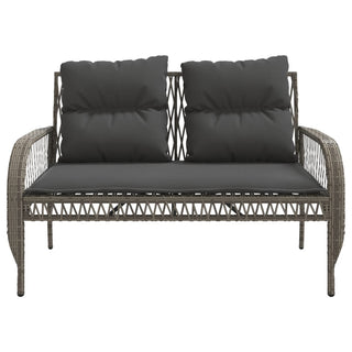 vidaXL 4 Piece Garden Sofa Set with Cushions Grey Poly Rattan - Sofa In Store