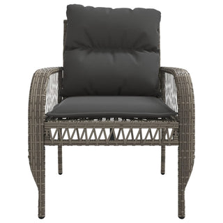 vidaXL 4 Piece Garden Sofa Set with Cushions Grey Poly Rattan - Sofa In Store
