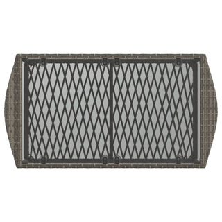 vidaXL 4 Piece Garden Sofa Set with Cushions Grey Poly Rattan - Sofa In Store
