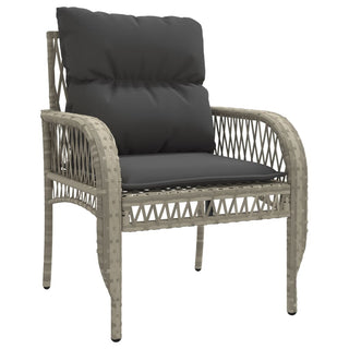 vidaXL 4 Piece Garden Sofa Set with Cushions Light Grey Poly Rattan - Sofa In Store
