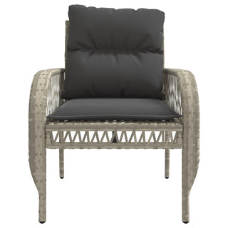 vidaXL 4 Piece Garden Sofa Set with Cushions Light Grey Poly Rattan - Sofa In Store