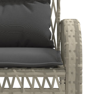vidaXL 4 Piece Garden Sofa Set with Cushions Light Grey Poly Rattan - Sofa In Store