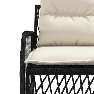 vidaXL 2 Piece Garden Sofa Set with Cushions Black Poly Rattan - 368733 - Sofa In Store