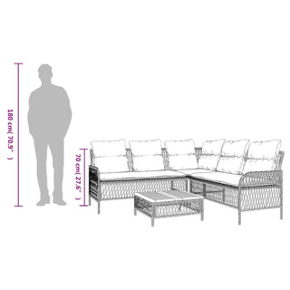 vidaXL 2 Piece Garden Sofa Set with Cushions Black Poly Rattan - 368733 - Sofa In Store