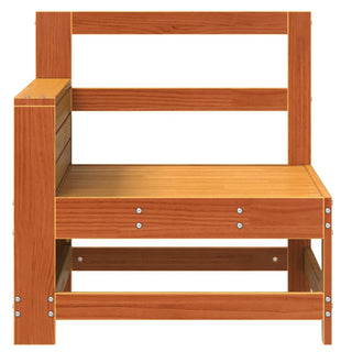 vidaXL Garden Armrest Sofa with Side Table Wax Brown Solid Wood Pine - Sofa In Store