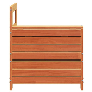 vidaXL Garden Armrest Sofa with Side Table Wax Brown Solid Wood Pine - Sofa In Store