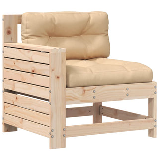 vidaXL Garden Armrest Sofa with Cushion Solid Wood Pine - 844913 - Sofa In Store