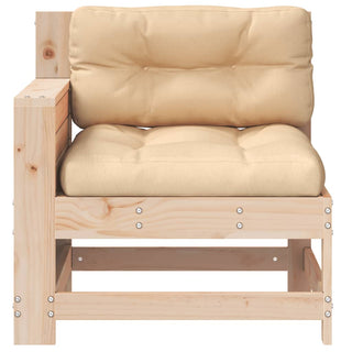 vidaXL Garden Armrest Sofa with Cushion Solid Wood Pine - 844913 - Sofa In Store