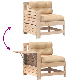 vidaXL Garden Armrest Sofa with Cushion Solid Wood Pine - 844913 - Sofa In Store