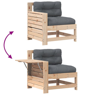 vidaXL Garden Armrest Sofa with Cushion Solid Wood Pine - 844914 - Sofa In Store