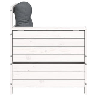 vidaXL Garden Armrest Sofa with Cushion White Solid Wood Pine - 844915 - Sofa In Store