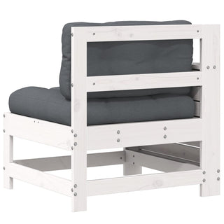 vidaXL Garden Armrest Sofa with Cushion White Solid Wood Pine - 844915 - Sofa In Store