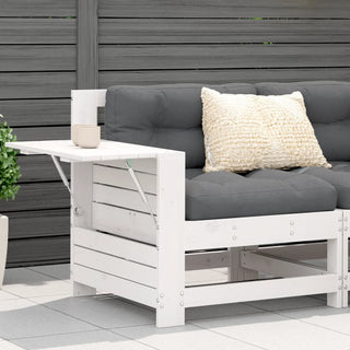 vidaXL Garden Armrest Sofa with Cushion White Solid Wood Pine - 844915 - Sofa In Store